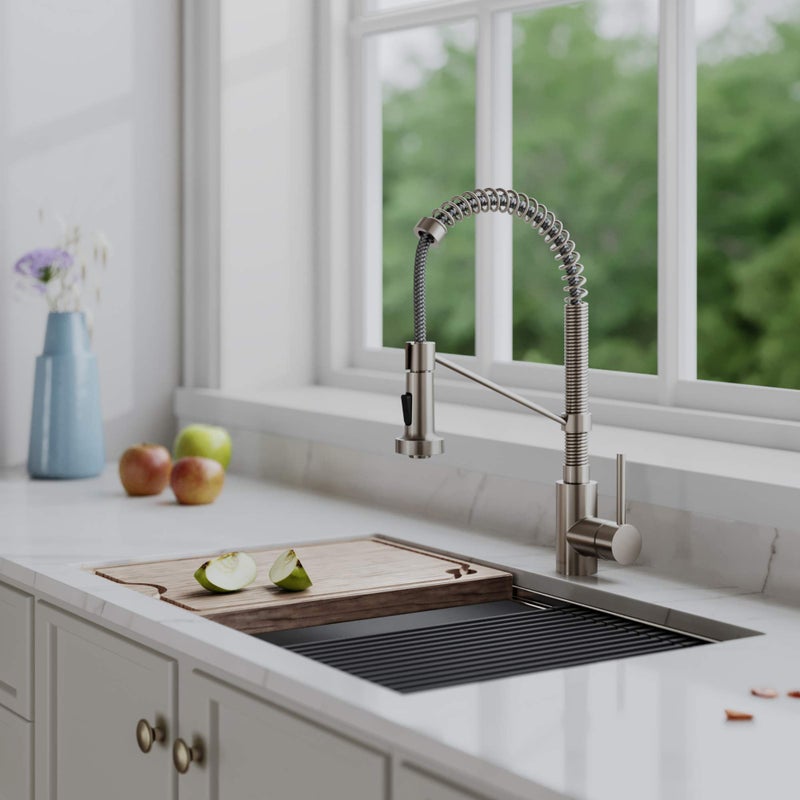 KRAUS Bolden Commercial Style 2-Function Single Handle Pull Down Kitchen Faucet in Spot-Free Stainless Steel, KPF-1610SFS - Image 5